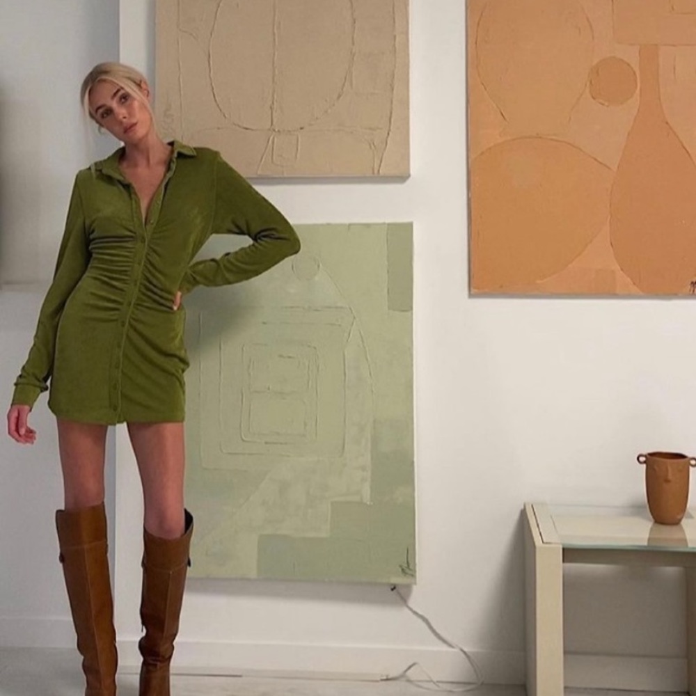 With Jean Andy Dress in Forest Green
